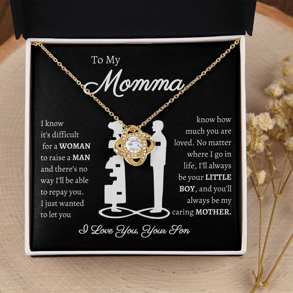 Momma Message Card | Love Knot Necklace