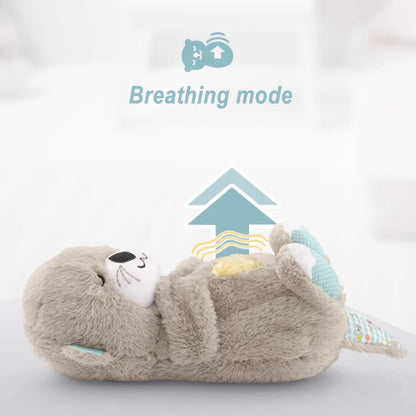 Breathing Cute Otter Soothes Plush Baby Sleep Doll Small Gift Doll Sleep Artifact
