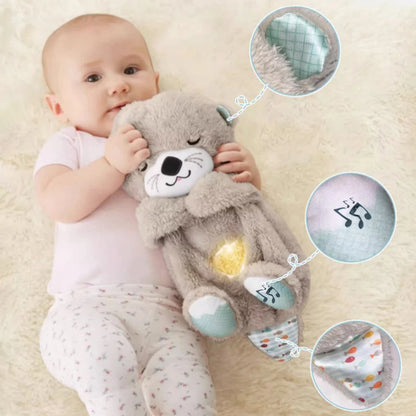 Breathing Cute Otter Soothes Plush Baby Sleep Doll Small Gift Doll Sleep Artifact