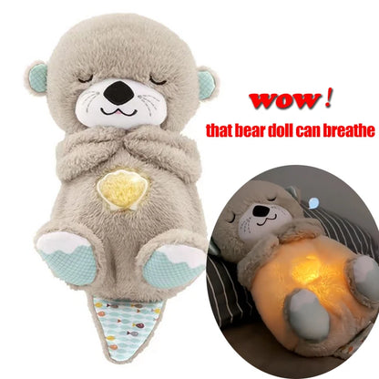 Breathing Cute Otter Soothes Plush Baby Sleep Doll Small Gift Doll Sleep Artifact