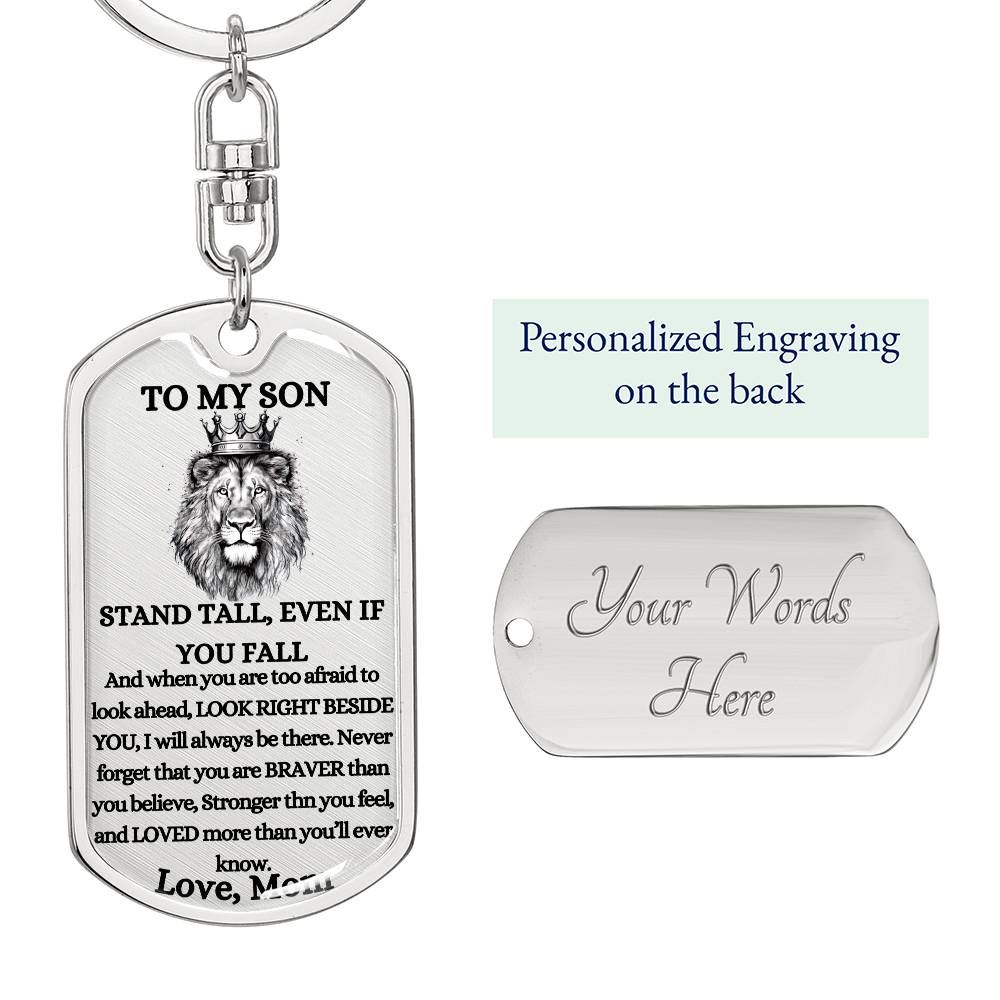 To My Son Keychain