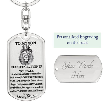 To My Son Keychain