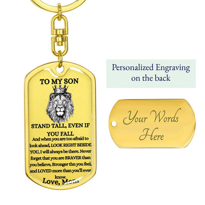 To My Son Keychain