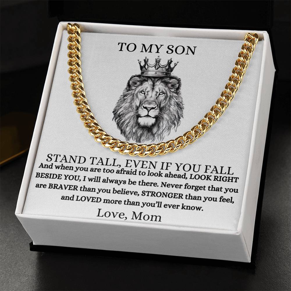 To My Son Cuban Chain Necklace, Gift for Birthdays, Graduation or any occasion