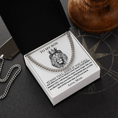 To My Son Cuban Chain Necklace, Gift for Birthdays, Graduation or any occasion