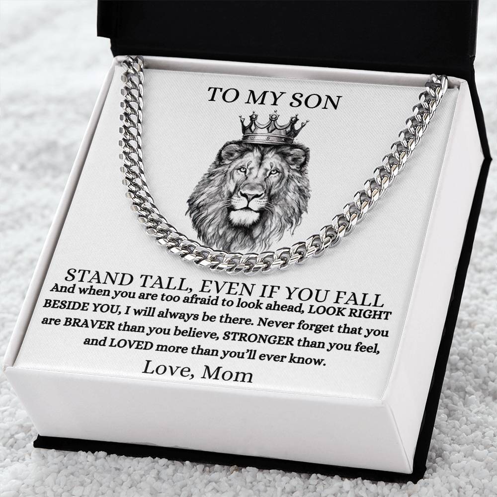 To My Son Cuban Chain Necklace, Gift for Birthdays, Graduation or any occasion