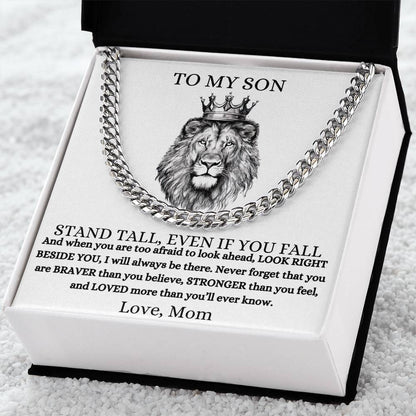To My Son Cuban Chain Necklace, Gift for Birthdays, Graduation or any occasion