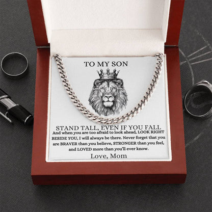 To My Son Cuban Chain Necklace, Gift for Birthdays, Graduation or any occasion