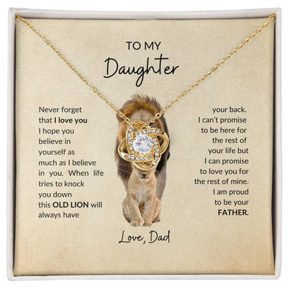 To My Daughter | Old Lion | Love Knot Necklace