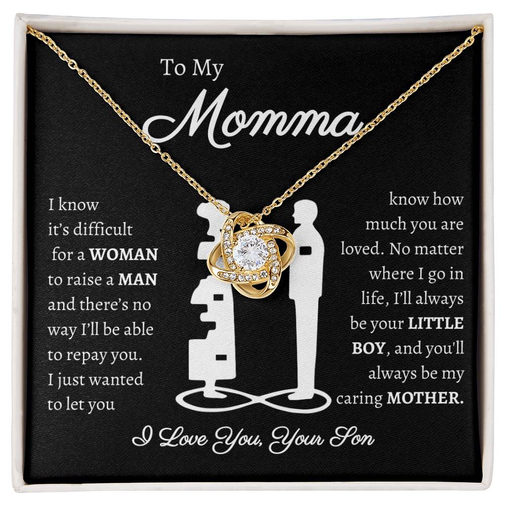 Momma Message Card | Love Knot Necklace