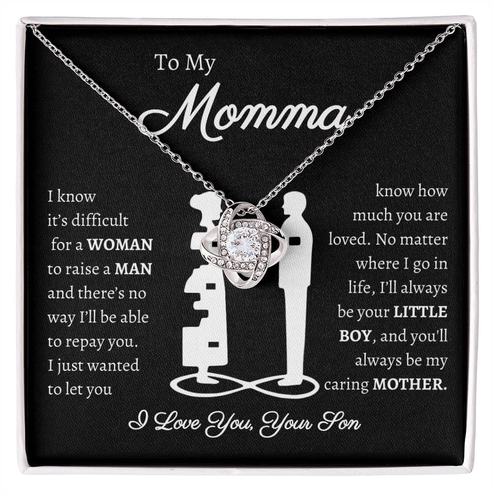 Momma Message Card | Love Knot Necklace