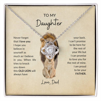 To My Daughter | Old Lion | Love Knot Necklace