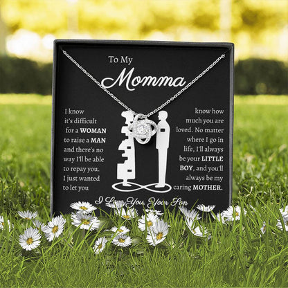 Momma Message Card | Love Knot Necklace