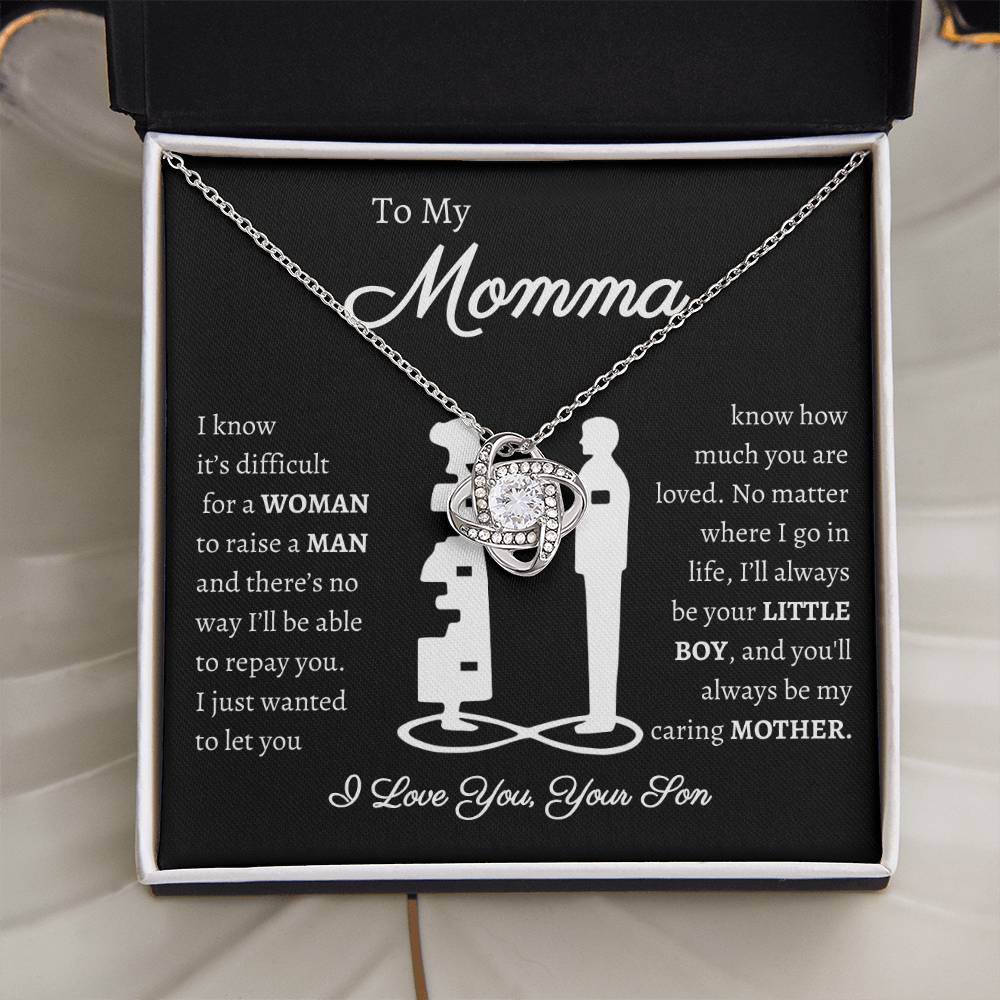 Momma Message Card | Love Knot Necklace