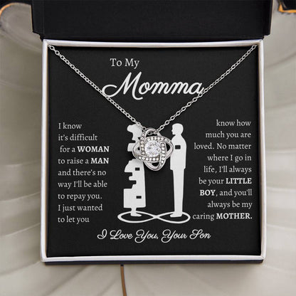 Momma Message Card | Love Knot Necklace