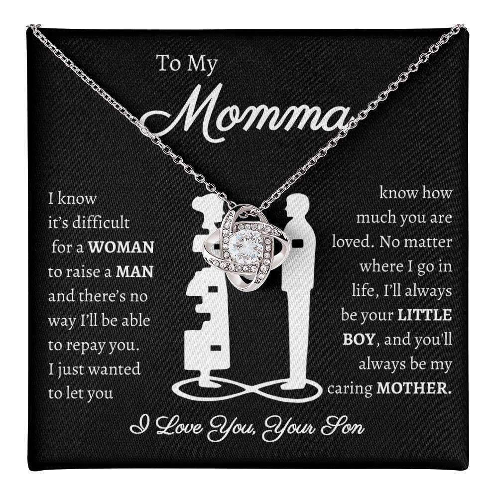 Momma Message Card | Love Knot Necklace