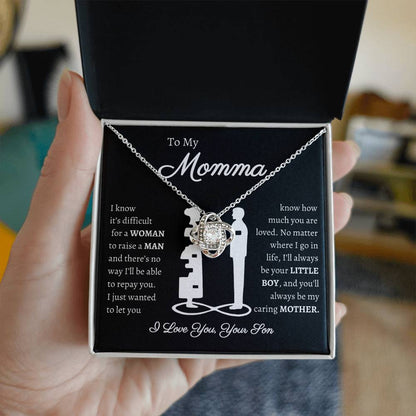 Momma Message Card | Love Knot Necklace