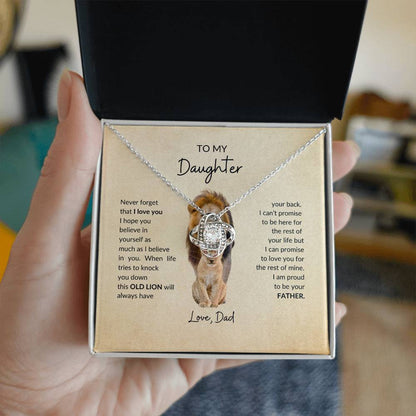 To My Daughter | Old Lion | Love Knot Necklace