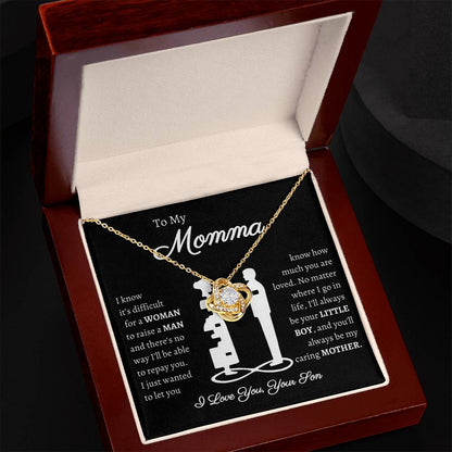 Momma Message Card | Love Knot Necklace