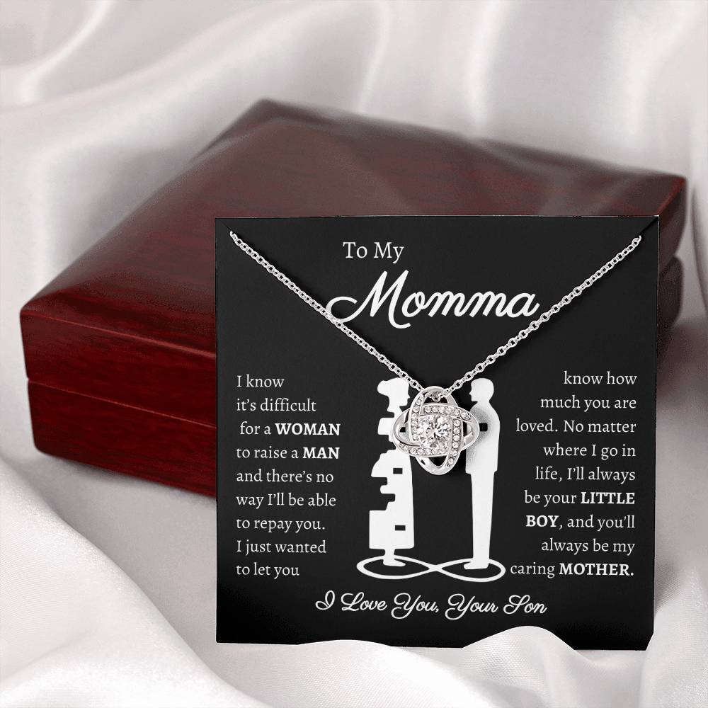 Momma Message Card | Love Knot Necklace