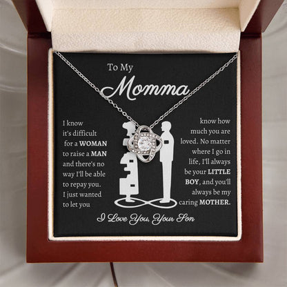 Momma Message Card | Love Knot Necklace