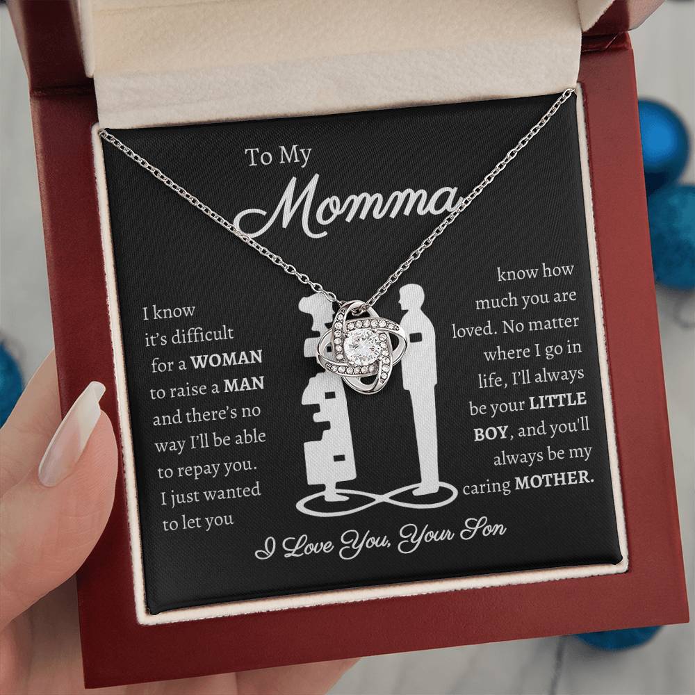 Momma Message Card | Love Knot Necklace