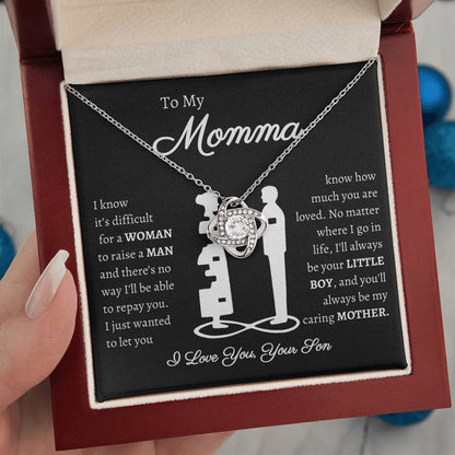Momma Message Card | Love Knot Necklace