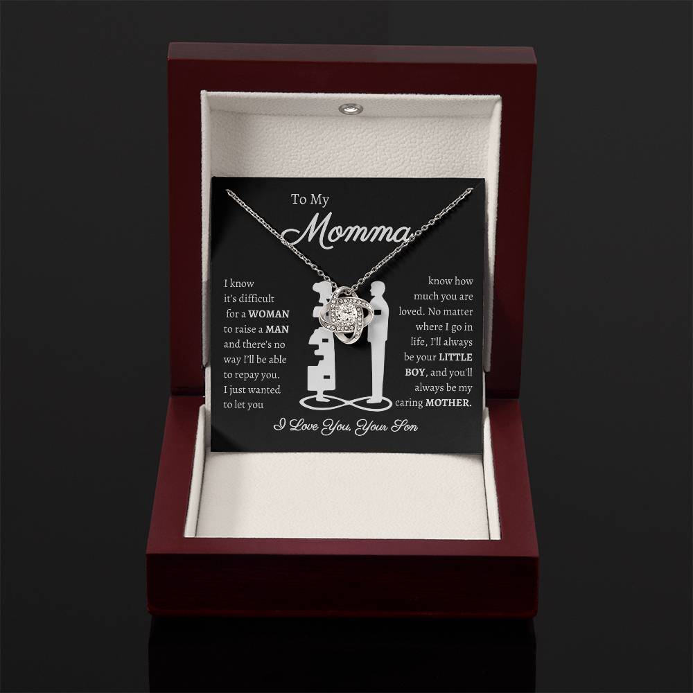 Momma Message Card | Love Knot Necklace