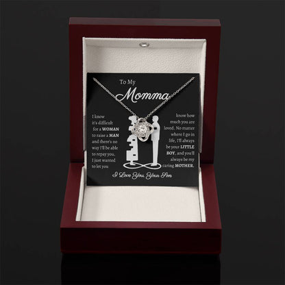 Momma Message Card | Love Knot Necklace